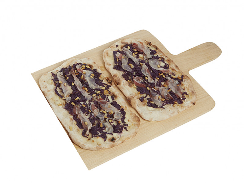 P.A.L.A. con cavolo viola e pancetta