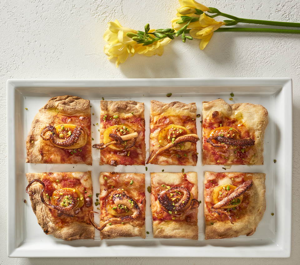 P.A.L.A. CON PESTO ROSSO E POLPO