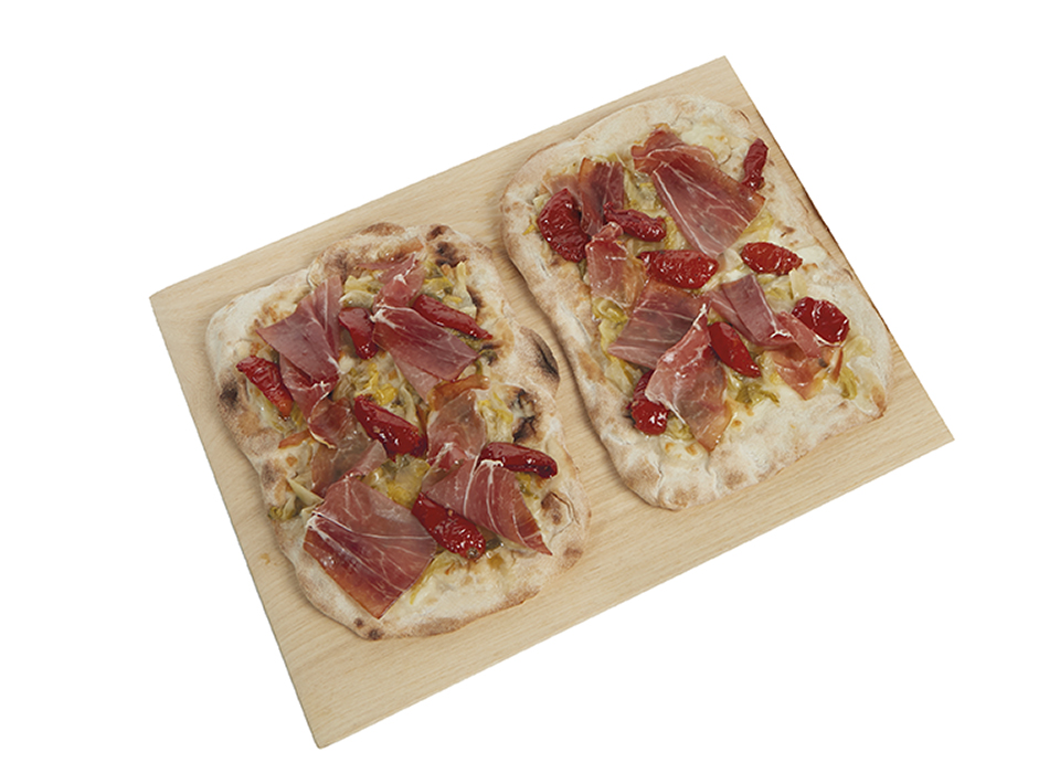 P.A.L.A. with endive, soleggiati tomatoes and prosciutto