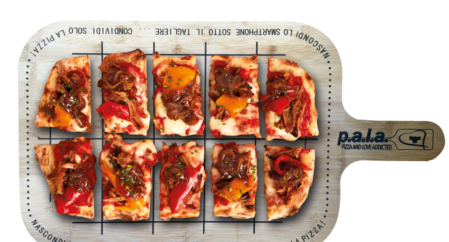 P.A.L.A. Pulled Pork, Peppers, caramelized Onions