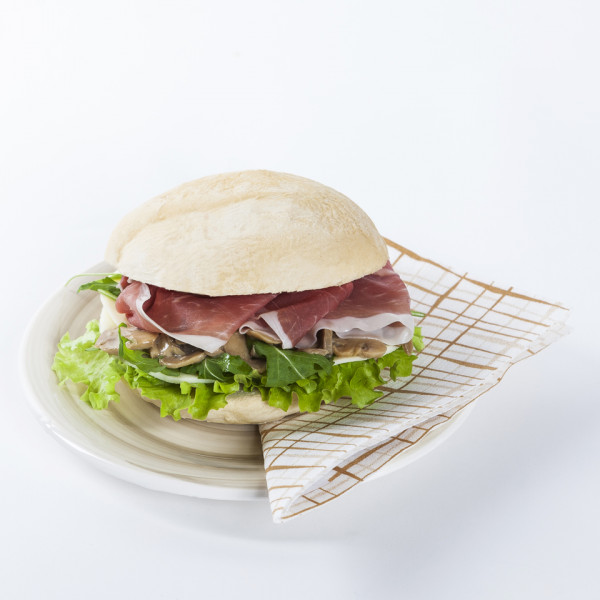 Panino prosciutto crudo e funghi