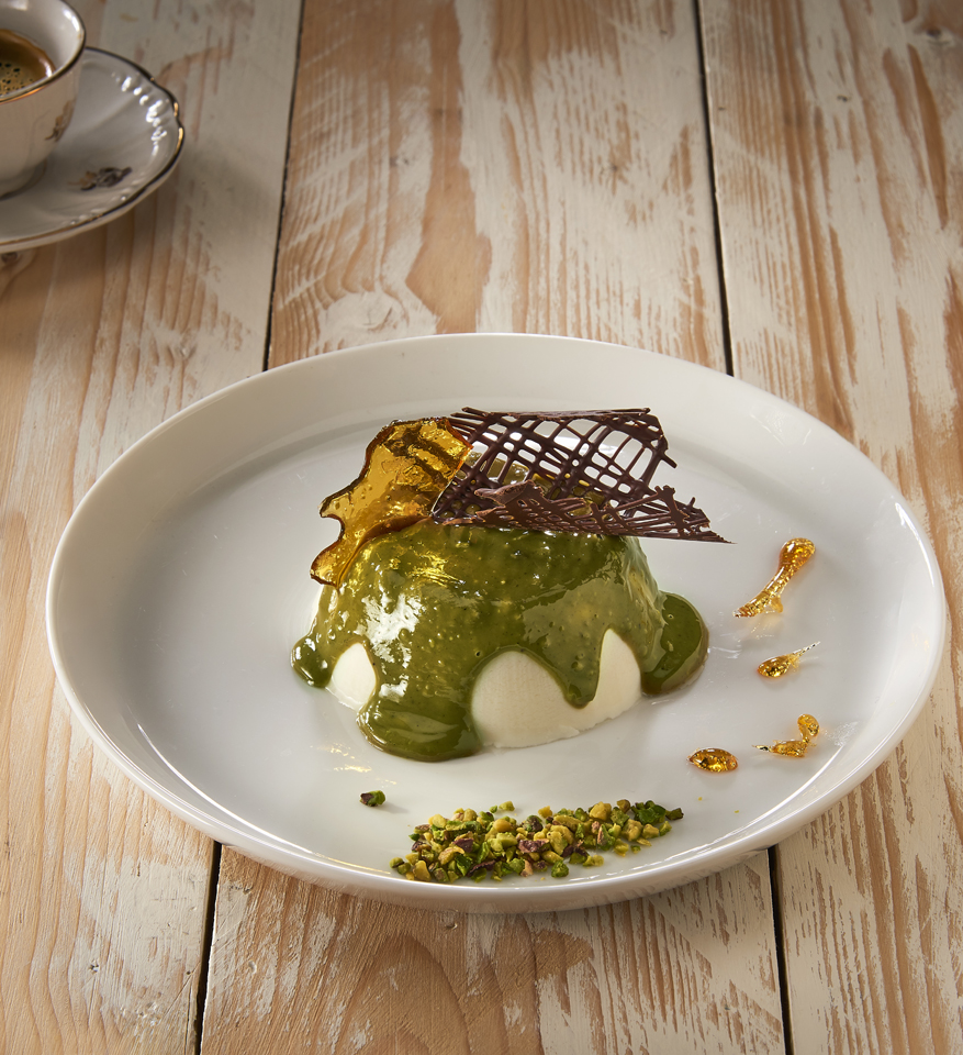 Panna cotta avec Pistache douce au sel marin de Trapani IGP