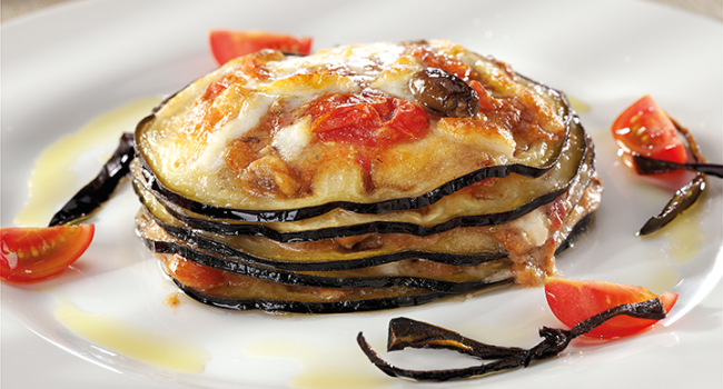 PARMIGIANA DI PESCE SPADA E MELANZANE