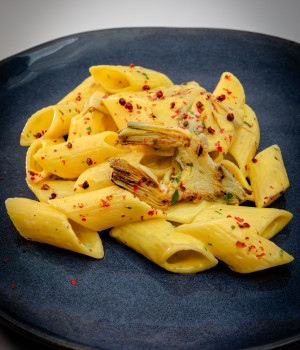 PENNONI ALLA CARBONARA VEGETARIANA