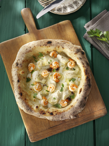 PIZZA CARCIOFI E MAZZANCOLLE