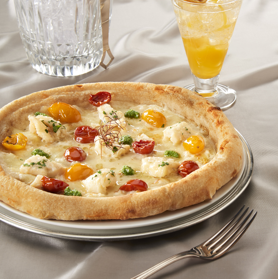 PIZZA CON BACCALÀ E AGLIO ORSINO