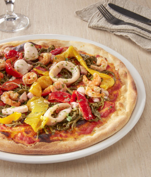 PIZZA DE ÈSALICORNIA, ÈMAREMIX Y PEPERONEPRONTO