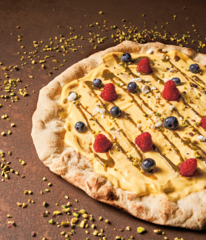 Pizza mascarpone e pistacchio