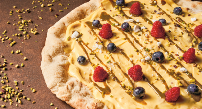 Pizza mascarpone e pistacchio