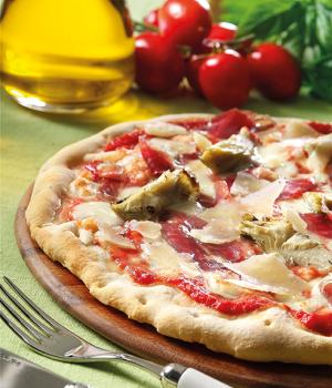 Pizza petto d'oca e carciofi