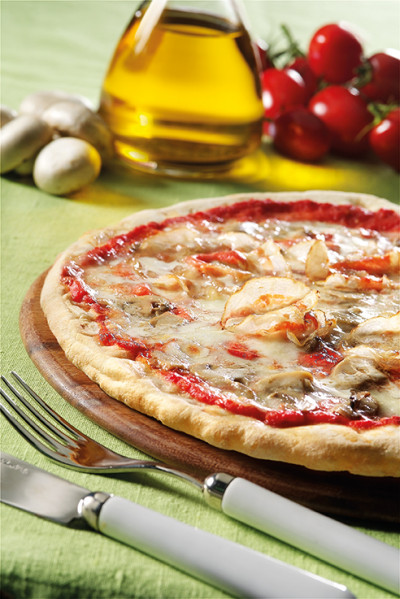 Pizza prataioli e crema di pecorino