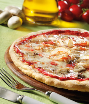 Pizza prataioli e crema di pecorino