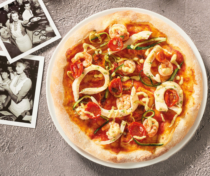 PIZZA SEPPIE, DORATI E SALSA DI AGRUMI