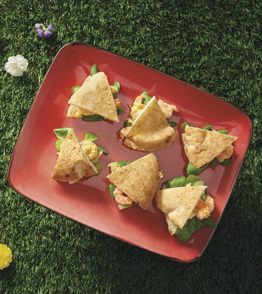 Puccia mazzancolle e pesto agli agrumi