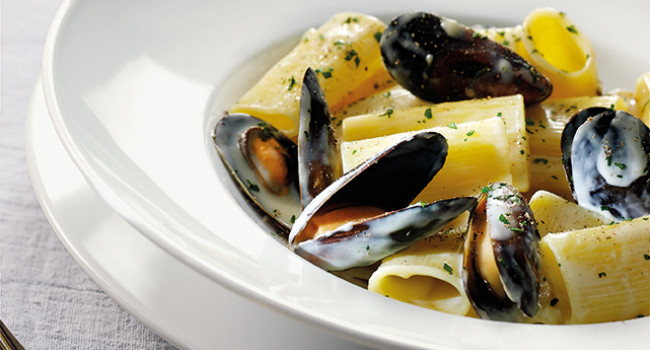 Rigatoni alle cozze e pecorino