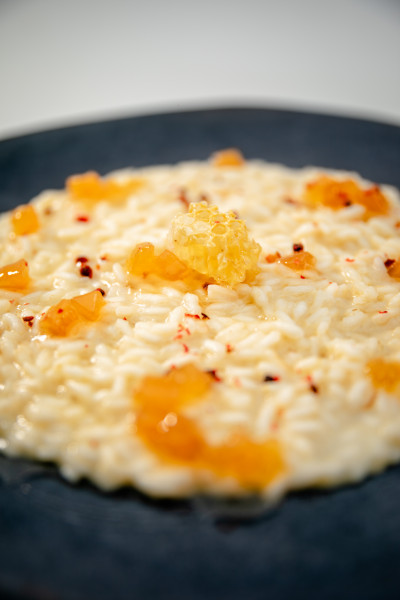 Risotto agrodolce con Ragusano, pere e zenzero