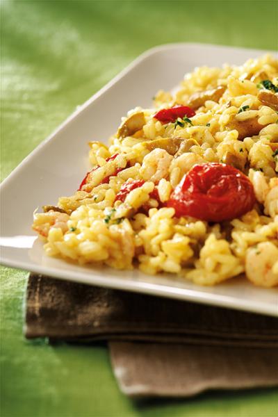 Risotto alla Gransalsa di asparagi, Dorati e Gamberetti