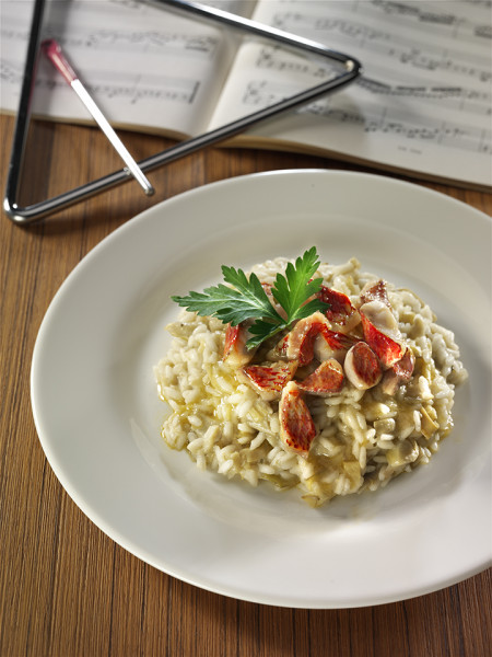 Risotto alle triglie e carciofi
