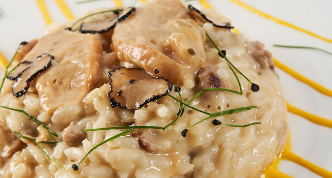 RISOTTO CON PORCINI, SALSICCIA E TARTUFO