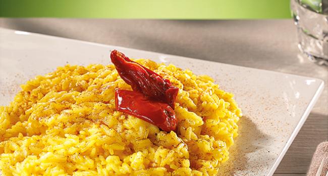 RISOTTO CON ZAFFERANO, SOLEGGIATI E LIQUIRIZIA