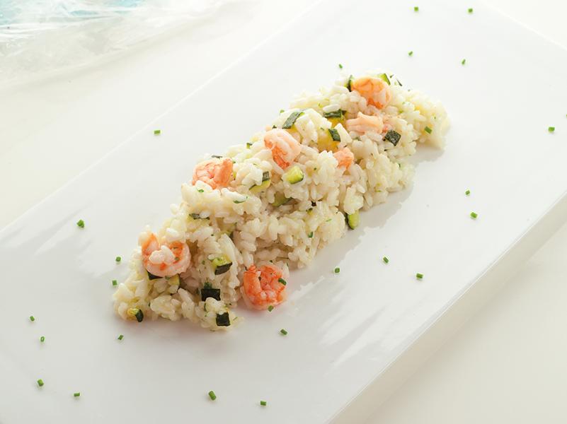 Risotto con zucchine e mazzancolle