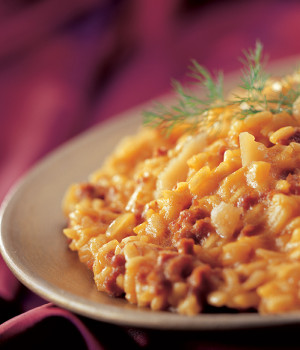Risotto with  pumpkin and sausage