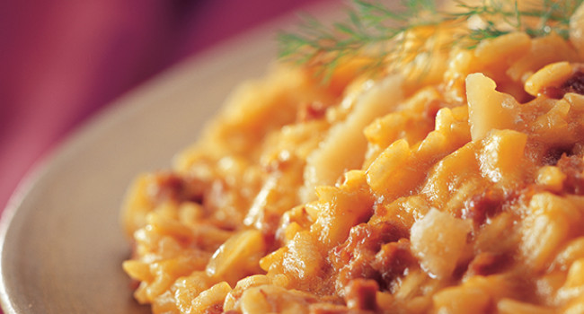 Risotto with  pumpkin and sausage