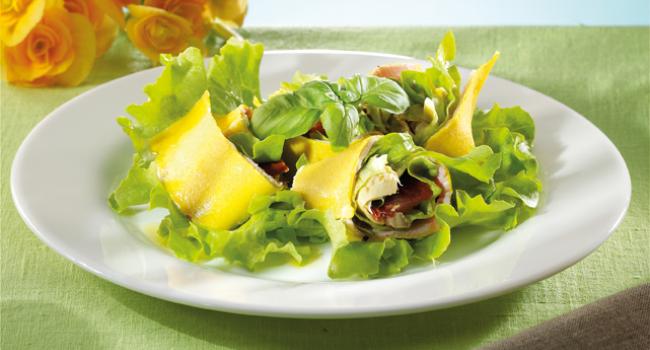 Crêpes with artichokes and tomato