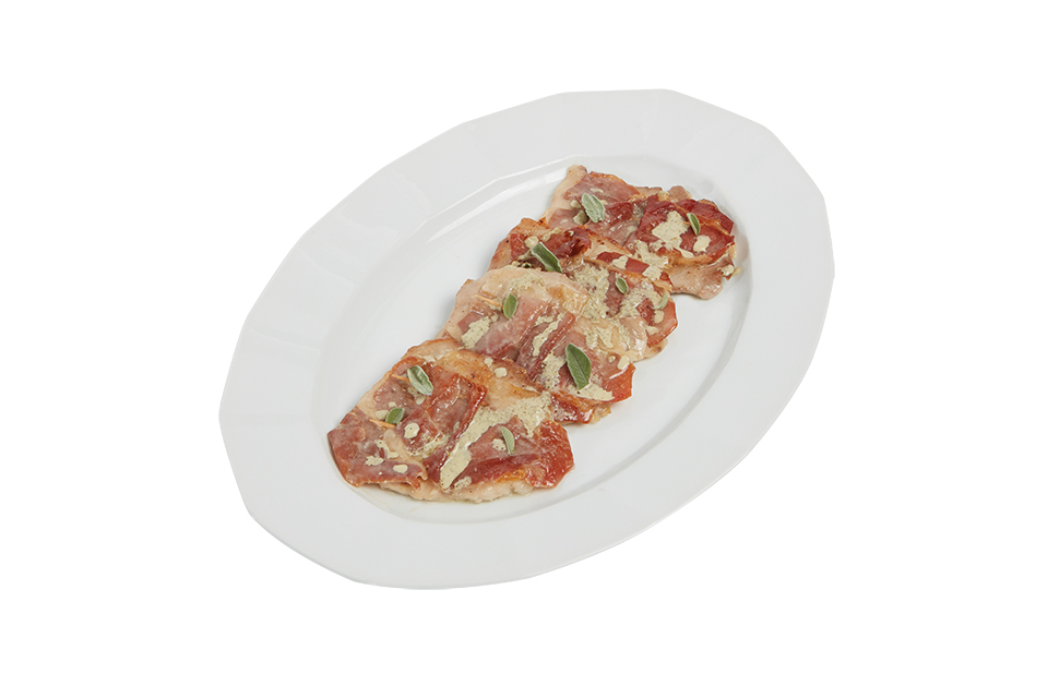 Saltimbocca con crema di salvia
