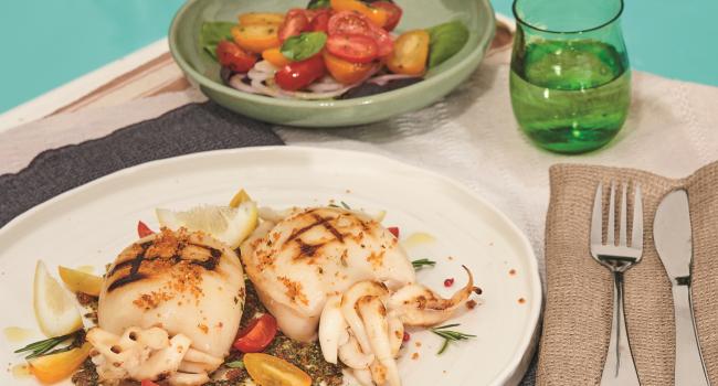 SEPPIA ALLA GRIGLIA CON SALSA VERDE AROMATIZZATA