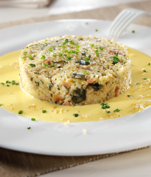 Baked bulgur with zucchini