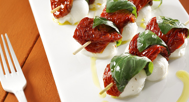 Skewers of Tuttosole tomatoes