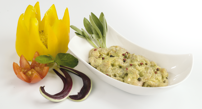 STRACCETTI DI POLLO CON CREMA DI SALVIA