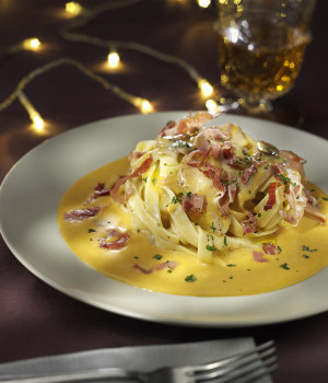 TAGLIATELLE AI PORCINI IN CREMA DI ZUCCA