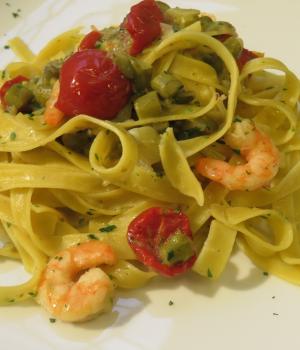 TAGLIATELLE CON ASPARAGI E MAZZANCOLLE