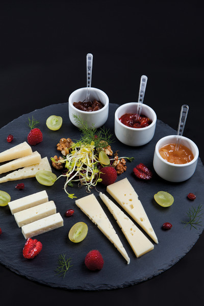 Mix cheeses with three sauces