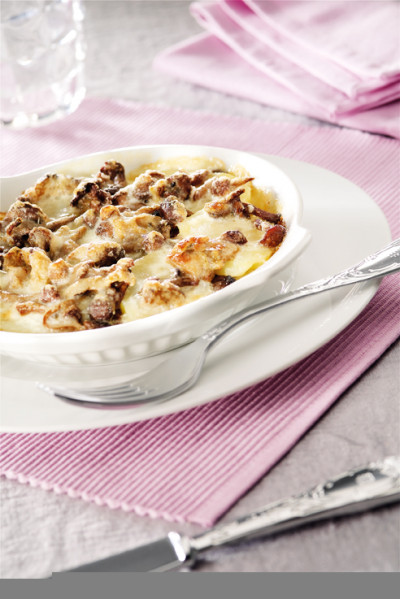 Tegamino di patate sauté  con pecorino e funghi