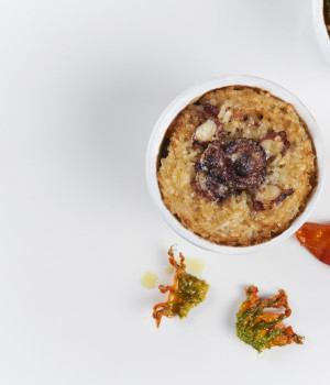 RICE TERRINE WITH  POTATOES AND OCTOPUS