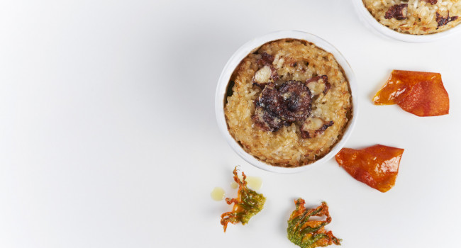 RICE TERRINE WITH  POTATOES AND OCTOPUS