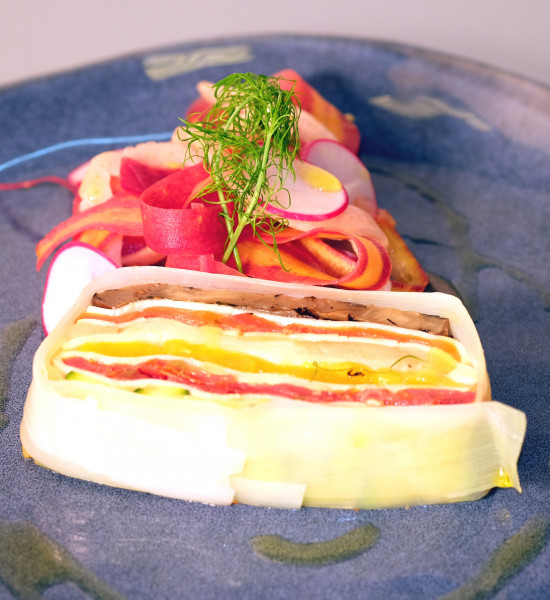 Smoked scamorza and Vegetable Terrine
