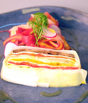 Smoked scamorza and Vegetable Terrine
