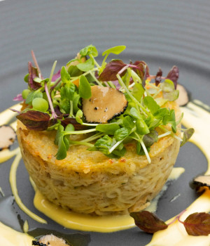 CAPPELLINI TIMBALE WITH PORCINI AND TRUFFLE