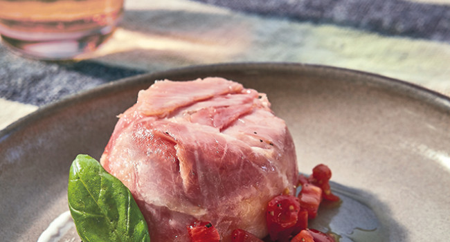 Timballo di Zucchine con Burrata e Pomodorini