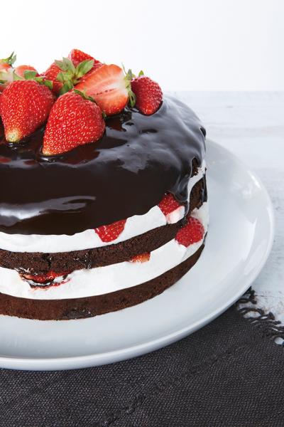 Torta cioccolato e fragole