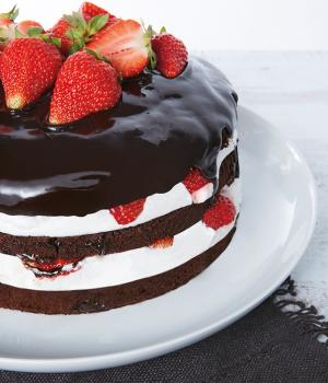 Torta cioccolato e fragole