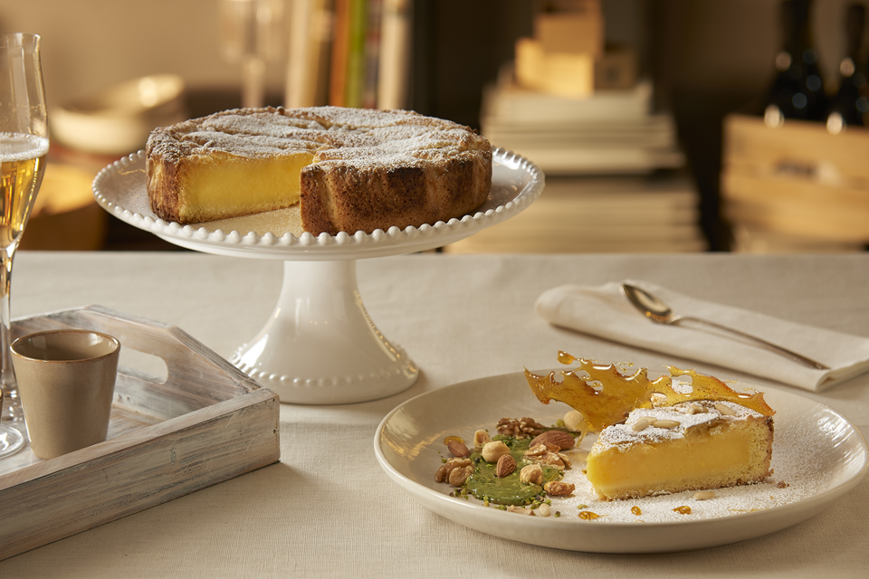 TORTA DELLA NONNA CON CREMA DI PISTACCHIO DOLCE