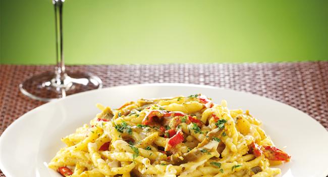 Trofie with mediterranean sauce