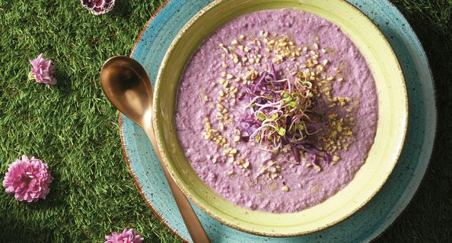 Red Cabbage Veloutè with Hazelnuts
