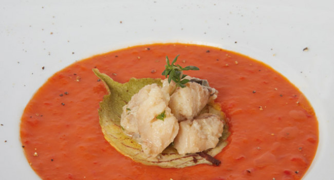 VELOUTÈ OF RED PEPPER  WITH ROCKFISH