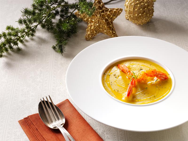 VELLUTATA DI ZUCCA E GAMBERI